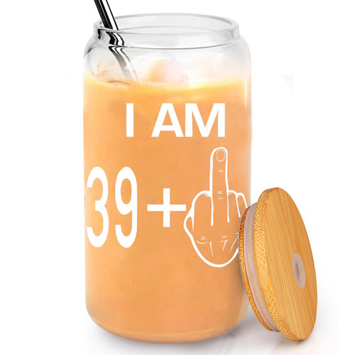 40th Birthday Decorations Women - 40th Birthday Gifts Women - 40th Birthday Gifts for Her - 40 Year Old Birthday Gifts for Wife, Sister, Best Friend, Coworker - 40th Funny Iced Coffee Can Glass 40th Birthday Decorations Women - 40th Birthday Gifts Women - 40th Birthday Gifts for Her - 40 Year Old Birthday Gifts for Wife, Sister, Best Friend, Coworker - 40th Funny Iced Coffee Can Glass
