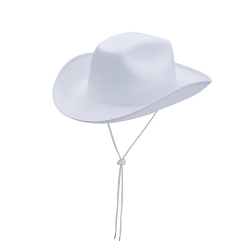 Burictin Cowboy Hat for Women Men Fluffy Fur Trim Felt Cowgirl Hat Adults Extra Large Feather Hat Western Party Dress Up Accessories (C1-White, One Size)