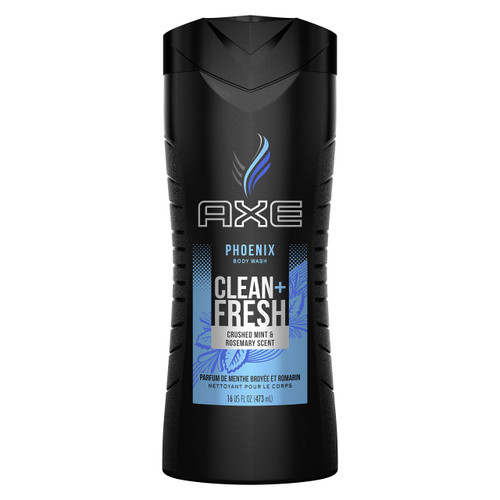AXE Body Wash 12h Refreshing Scent Phoenix Crushed Mint & Rosemary Men's Body Wash with 100% Plant-Based Moisturizers 16 oz