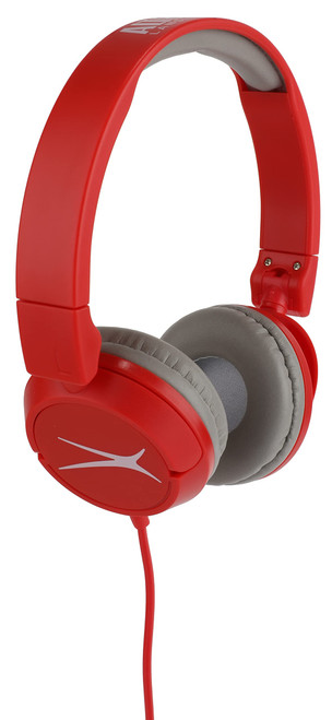 Altec Lansing Over The Ears Kids Headphones - Volume Limiting Technology for Developing Ears, Ages 3-5, Perfect for Learning from Home, Red