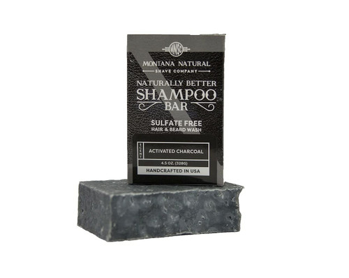 MNSC Activated Charcoal Solid Shampoo Bar and Beard Wash, Sulfate-Free, Eco-Friendly, Vegan, All-Natural, Plant-Derived, Handmade in USA