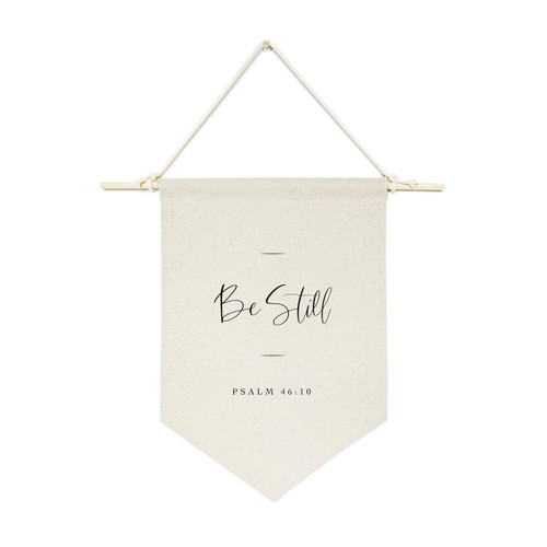 The Cotton & Canvas Co. Be Still, Psalm 46:10 Bible Verse, Religious, Scripture Hanging Wall Canvas Banner