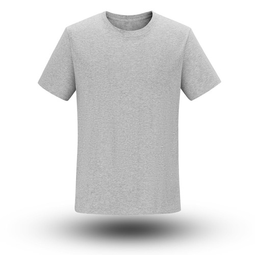 AZWALA Grey True Classic Tees for Men, Short Sleeve Crew Neck Casual Tshirts, Soft & Breathable Cotton