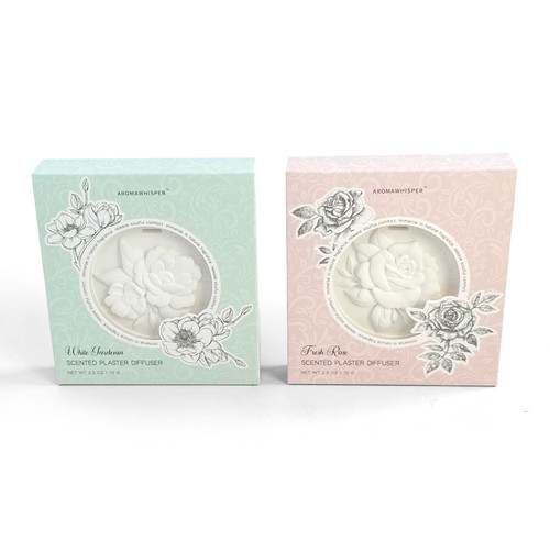 Fresh Rose & Gardenia Scented Plaster Diffusers - 2 Pack, Long-Lasting Home Fragrance Aroma-Release Gypsum Stones, Fresh-Scented Air Freshener Blocks (Rose & Gardenia)
