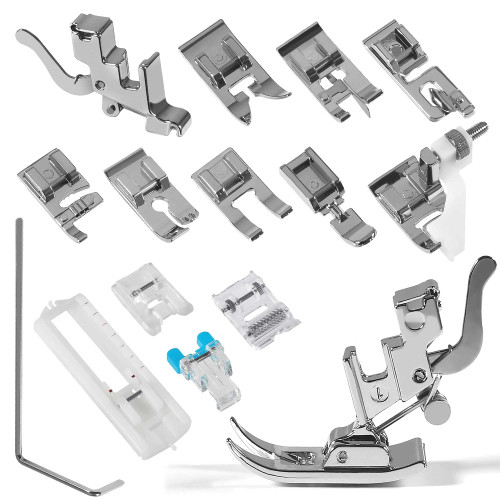 ALAMSCN 14pcs Presser Feet Set with Snap On Low Shank Adapter Universal Presser Foot Holder for Brother Singer Janome Babylock Kenmore Sewing Machine Use ALAMSCN 14pcs Presser Feet Set with Snap On Low Shank Adapter Universal Presser Foot Holder for Brother Singer Janome Babylock Kenmore Sewing Machine Use