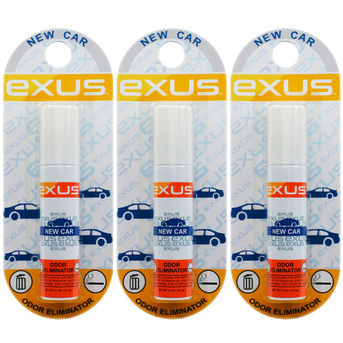 Exus Odor Eliminator & Air Freshener Spray For Strong Odor, Pet Odor Eliminator, Room Spray, Car Freshener, Pot Blocker, Toilet Spray, Dog & Cat urine odor eliminator - 0.7 Oz. (New Car 3 pack) Exus Odor Eliminator & Air Freshener Spray For Strong Odor, Pet Odor Eliminator, Room Spray, Car Freshener, Pot Blocker, Toilet Spray, Dog & Cat urine odor eliminator - 0.7 Oz. (New Car 3 pack)