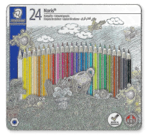 Noris Staedtler Club 145 CM24 Colouring Pencils in Castle Design Tin - Assorted Colours (Pack of 24)