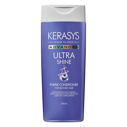 Kerasys Advanced Keratin Ceramide Ampoule Clinic for Blonde Hair Ultra Shine Purple 6.7 fl oz / 200 ml (Conditioner, 1-Pack)