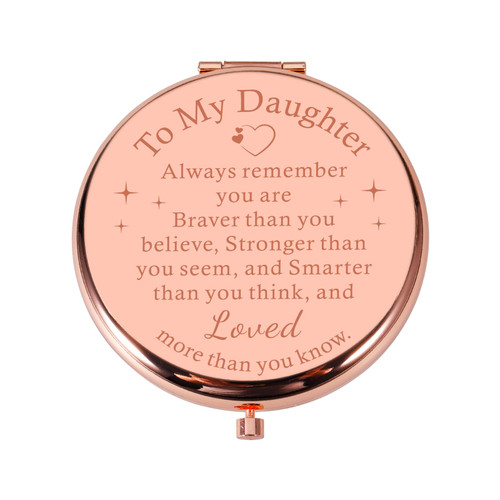 Christmas Stocking Stuffers for Teen Girls Daughter Gift from Mom Dad Teen Girls Gift Ideas Birthday Valentines Day Gifts for Daughter Inspirational Gift for Daughter Graduation Compact Makeup Mirror