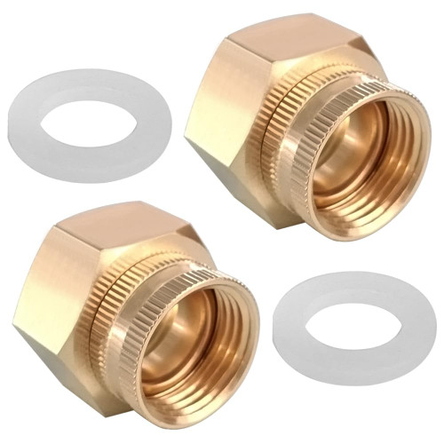 Joywayus Brass Swivel Pipe Fitting 3/4" GHT x 1" NPT Double Female Thread Garden Hose Threaded to Pipe Threaded Adapter (Pack of 2) Joywayus Brass Swivel Pipe Fitting 3/4" GHT x 1" NPT Double Female Thread Garden Hose Threaded to Pipe Threaded Adapter (Pack of 2)