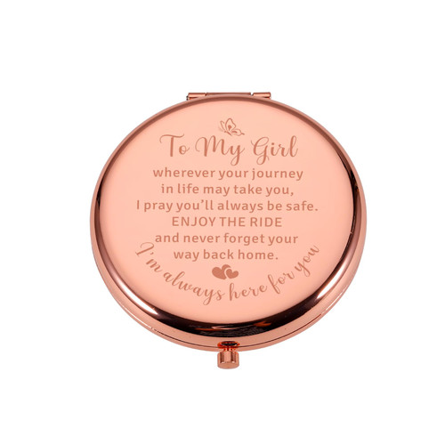Birthday Christmas Stocking Stuffers Gifts for Teen Girls Compact Mirror Gift for Daughter Sister Friends Teenagers 16th 18th 21st Birthday Valentines Day Graduation Inspirational Gift from Mom Dad