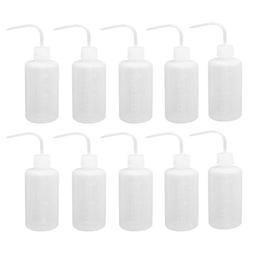 Yardwe 10pcs Plant Flower Succulent Watering Bottle 250ML Plastic Bend Mouth Watering Cans Safety Wash Bottle Squeeze Bottle for Chemistry Industry Lab and Gardening