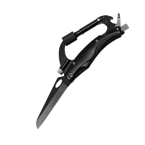 KNITION Multitool Carabiner with Folding Pocket Knife EDC Carabiner Keychain LED Flashlight Glass Breaker and Screwdriver Tactical Carabiner Multi Tools Survival Gear for Outdoor Camping Hiking KNITION Multitool Carabiner with Folding Pocket Knife EDC Carabiner Keychain LED Flashlight Glass Breaker and Screwdriver Tactical Carabiner Multi Tools Survival Gear for Outdoor Camping Hiking