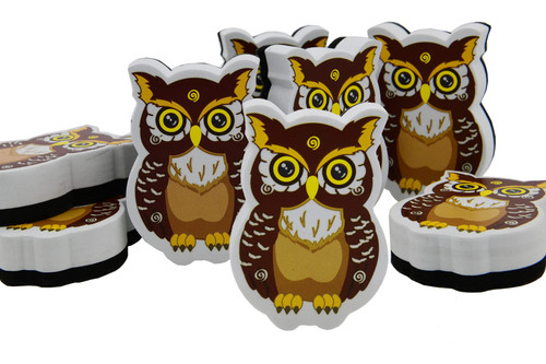 WEKOIL Magnetic Dry Erase Erasers Whiteboard Eraser Pack 8 Chalkboard Eraser Cute Owl Erasers with Felt for Students Teachers Classroom Office Home