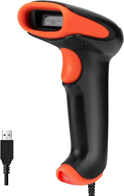 Tera 1D Wired Barcode Scanner: Read Screen 1D Barcodes USB 2.0 Wired 2500 Pixel CCD Ultra Fast and High Precise Scanning, Plug and Play for Warehouse Home Library Windows Mac Model 2500C