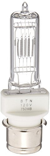 BTN120V/750W/P28S/T7/120V/CL 750-watt 120-volt Medium Pre-Focus Based Stage and Studio T7 Bulb, Clear