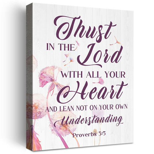 Proverbs 3:5 Wall Art,Proverbs 3:5 Bible Verse Canvas Poster Print Wall Art,Proverbs 3:5 Scripture Wall Art,Inspirational Christian Wall Decor W644