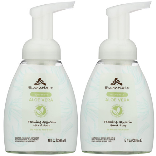 Essentials Foaming Glycerin Hand Soap, Aloe Vera, 8-Fluid Ounce, Pack of 2