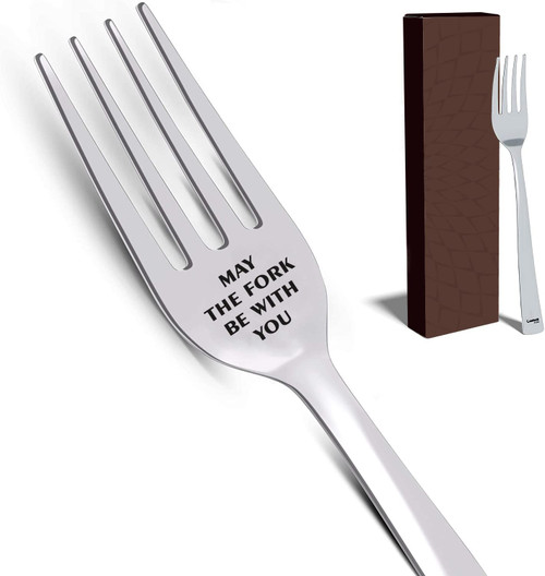 May The Fork Be With You Dinner Forks, Inspirational Funny Engraved Forks, Stainless Steel Table Forks, Gifts for Boyfriend, Girlfriend, Husband, Wife, Cute Wedding, Anniversary, Valentines Gifts May The Fork Be With You Dinner Forks, Inspirational Funny Engraved Forks, Stainless Steel Table Forks, Gifts for Boyfriend, Girlfriend, Husband, Wife, Cute Wedding, Anniversary, Valentines Gifts