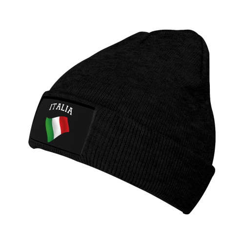 PARKNOTES Beanie Slouchy Knit Skull Cap Warm Hats Italia Italy Italian Flag Winter Beanie Hat Black