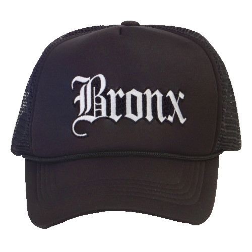 TOP HEADWEAR Old English Trucker Hat - City Snapback Cap, Black Bronx
