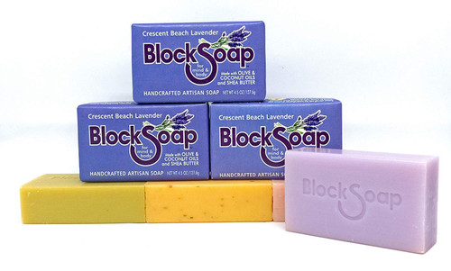 Lavender Artisan Bar Soap 3-Pack with Sea Salt, Olive Oil, Coconut Oil and Shea Butter (4.5oz)