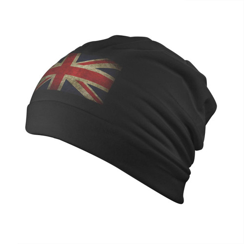 The Union Jack British Flag Slouchy Beanie Hat for Men Winter Soft Warm Ladies Knitted Skull Beanies Cap Black
