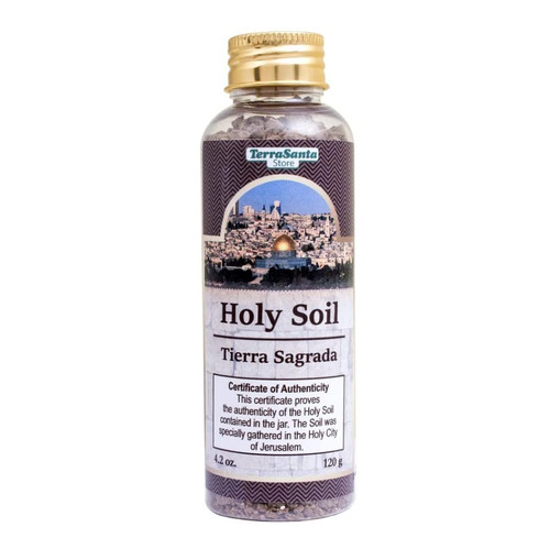 TerraSantaStore Blessed Authentic Bottle with Holy Soil Souvenir from Jerusalem Holy Land Israel Earth 4,2oz (120 gr) Certificate Gift Spiritual Tierra Sagrada Christian,Brown TerraSantaStore Blessed Authentic Bottle with Holy Soil Souvenir from Jerusalem Holy Land Israel Earth 4,2oz (120 gr) Certificate Gift Spiritual Tierra Sagrada Christian,Brown