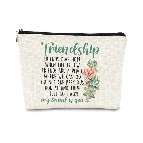 BARPERY Friendship Gift Friend Makeup Bags Friendship Cosmetic Bags,Friend Gifts for Women,Friend Gifts for Women,Unique Birthday Gifts for Women,Small Makeup Bag for Travel BARPERY Friendship Gift Friend Makeup Bags Friendship Cosmetic Bags,Friend Gifts for Women,Friend Gifts for Women,Unique Birthday Gifts for Women,Small Makeup Bag for Travel