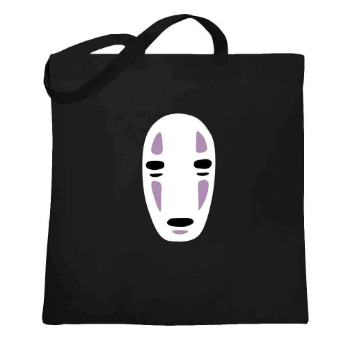Pop Threads No Face Kaonashi Nerd Apparel Geek Canvas Tote Bag Black 15x15 inches