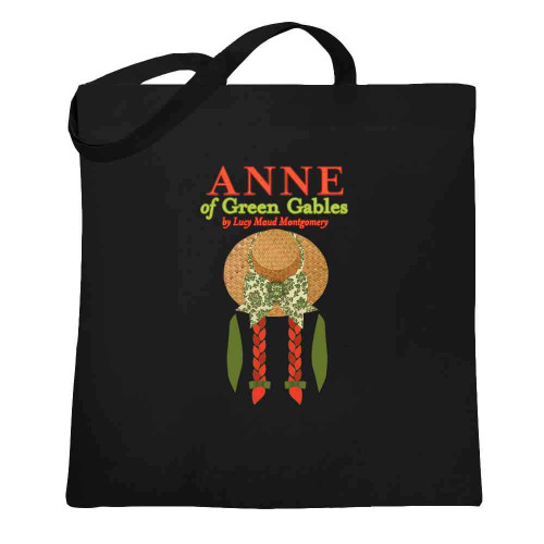 Pop Threads Anne of Green Gables Book Canvas Tote Bag Women Black 15x15 inches