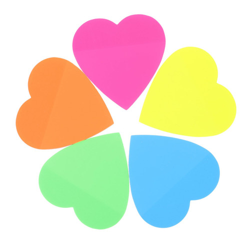 STOBOK 5 Transparent Love Stickers Colored Labels Note Pads The Note Heart Shaped Notepad Colorful Sticking Memo Pads Memo Sticky Notes Self-Adhesive Memo Pads Self-Adhesive Note Sticker