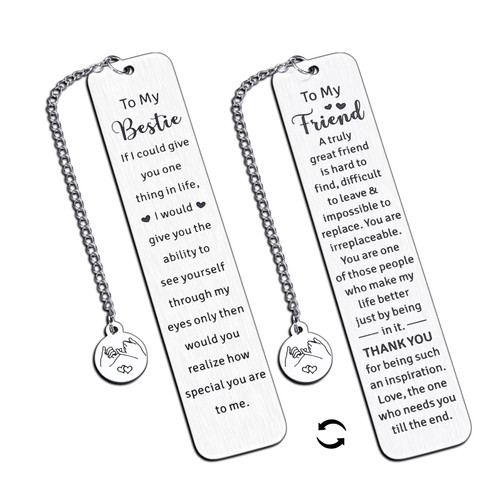 Bookmark Gifts for Best Friend Women Adult Christamas Stocking Stuffers for Teens Friends Friendship Gift Sentimental Gifts for Bestie Best Friend Birthday Gifts for Female Friend Gift Double-Sided