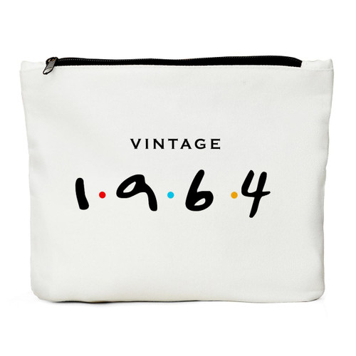 JIUWEIHU 60th Birthday Gifts for Women, 60th Birthday Decorations Present - Best 60 Year Old Birthday Gift Ideas for Sisters, Friend, Coworker, Grandma, Mom, Boss - 1964 Vintage Makeup Bag