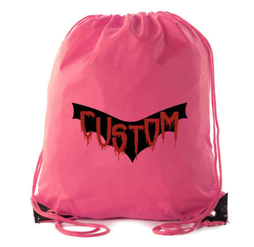 Mato & Hash Custom Vampire Drawstring Bags, Halloween Candy Bags, Halloween Party Cinch Bags - Pink CE2500Halloween S44