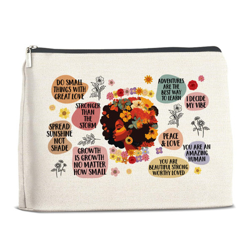 YeleY African American Gifts for Black Women, Black Queen Inspirational Makeup Bag Gift for Friends Sisters Bestie Mom Aunt, Black Girl Cosmetic Bag YeleY African American Gifts for Black Women, Black Queen Inspirational Makeup Bag Gift for Friends Sisters Bestie Mom Aunt, Black Girl Cosmetic Bag