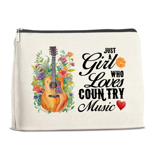 Gifts for Country Music Lovers - Music Gifts for Music Lovers Girls - Music Lovers Gifts for Sister Daughter Bestie - Just a Girl Who Loves Country Music Makeup Bag Cosmetic Bag Makeup Zipper Pouch Gifts for Country Music Lovers - Music Gifts for Music Lovers Girls - Music Lovers Gifts for Sister Daughter Bestie - Just a Girl Who Loves Country Music Makeup Bag Cosmetic Bag Makeup Zipper Pouch