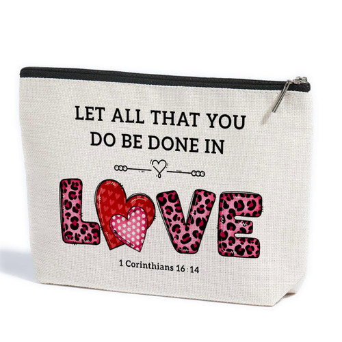 Inspirational Christian Gifts for Women Heart Pink Leopard Print Love Makeup Bag Religious Spiritual Gifts for Female Her Friends Bible Verse Decor Makeup Pouch Christian Faith Cosmetic Travel Bag Inspirational Christian Gifts for Women Heart Pink Leopard Print Love Makeup Bag Religious Spiritual Gifts for Female Her Friends Bible Verse Decor Makeup Pouch Christian Faith Cosmetic Travel Bag