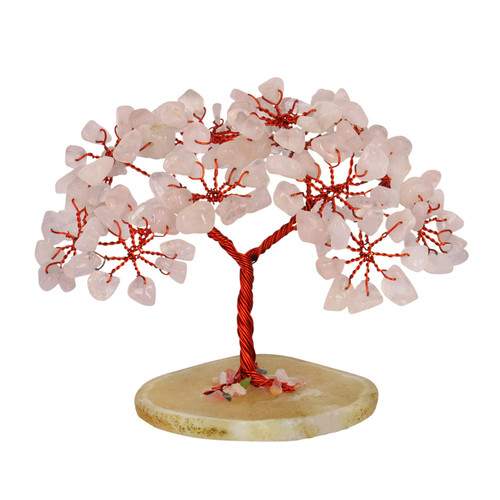 NARIBABU Rose Quartz Tree - Feng Shui Money Tree - Crystal Tree for Positive Energy - Gemstone Bonsai Tree - Good Luck Gems - Tree of Life Decor - Crystal Gifts for Women