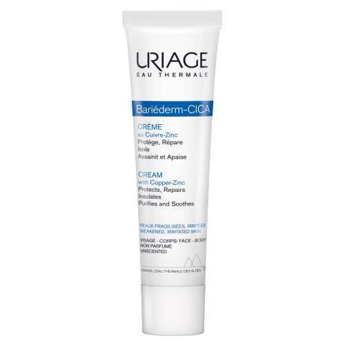 Uriage Bariederm Cica-Cream | Face and Body Cream that Protects & Repairs Irritated Skin | With Hyaluronic Acid, vitamin B5, Copper and Zinc: Relieves Discomfort, Rash Relief | Every Day SOS Cream