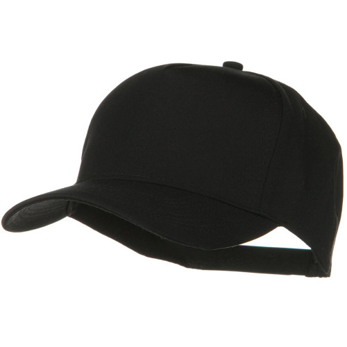 Solid Cotton Twill 5 Panel Prostyle Snap Cap - Black OSFM