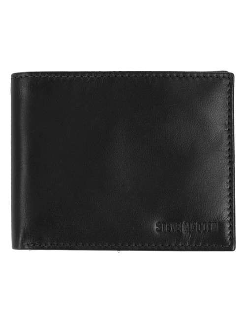 Steve Madden Mens Smooth Glove Slimfold Black 1 One Size