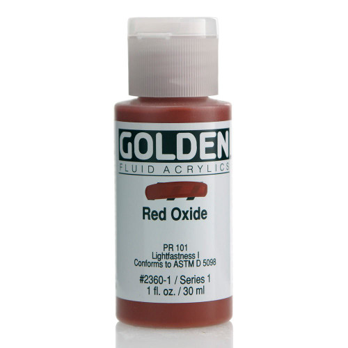 Golden Fluid Acrylic, 1 Ounce Bottle, Red Oxide (2360-1)