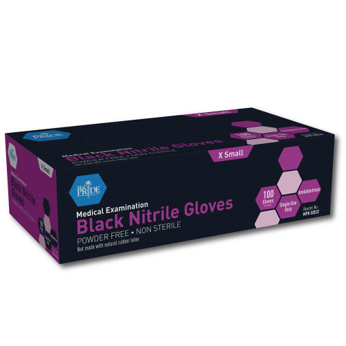 MedPride Black Nitrile Powder Free Exam Gloves, X-Large, 100 MedPride Black Nitrile Powder Free Exam Gloves, X-Large, 100