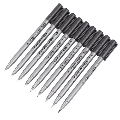 Precision Micro-Line Pens, Set of 9 Size Black Micro-Pen Fineliner Ink Pens, Quick Drying Ink Waterproof Archival Ink Multiliner Pens for Artist Illustration, Sketching, Technical Drawing, Calligraphy Precision Micro-Line Pens, Set of 9 Size Black Micro-Pen Fineliner Ink Pens, Quick Drying Ink Waterproof Archival Ink Multiliner Pens for Artist Illustration, Sketching, Technical Drawing, Calligraphy