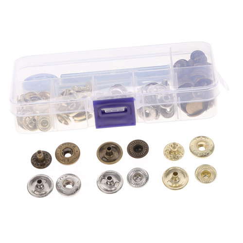 SEWACC 30 Sets Snap Button Suit Tools Button Kit Metal Snaps Studs for Clothing Sewing Supplies Snap Fasteners Kit Sewing Snaps Button Snaps Hidden Buckle Installation Tool Copper