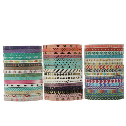 Abaodam 48 Rolls Decor Scrapbook Adhesive Tape Crafts Tape Self-Adhesive DIY Tapes Planner Supplies Stationery Tape Washi Tape Paper Tapes Planner Tapes Japanese Paper Sticker Multipurpose