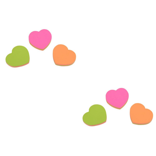 NUOBESTY 6 pcs Heart Shaped Notepad Sticky Notepad notepads Sticky Bookmark stickie Notes Heart stickies Notes Small Valentine Heart Notes Pink Notepad time memo Alien Modeling