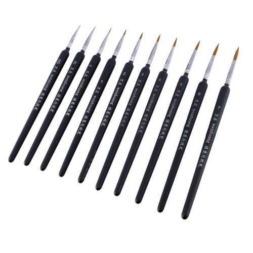 STOBOK 10pcs Very Fine Drawing Pen Art Paint Brushes Line Paint Brush Color Hook Line Pen Fine Detail Brush Artist Brush Extra Fine Paint Brush Canvas Student Mix Metal Graffiti Brush