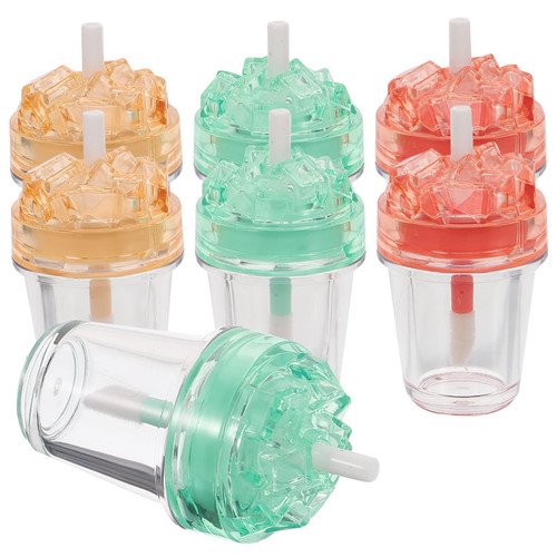 STAHAD 7pcs Milk Tea Bottle Lip Glaze Tube Lip Gloss Empty Lip Gloss Containers Lip Balm Filling Tube Small Container Lip Gloss Tubes Empty Bulk Lip Gloss Stick Plastic